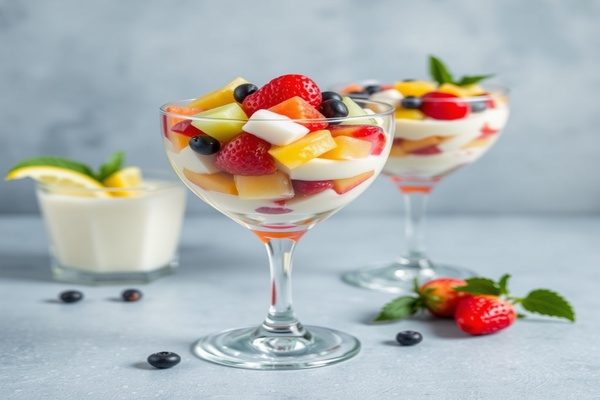 Salada de Frutas com Leite Condensado - Imagem gerada por IA. Plataforma PicsArt
