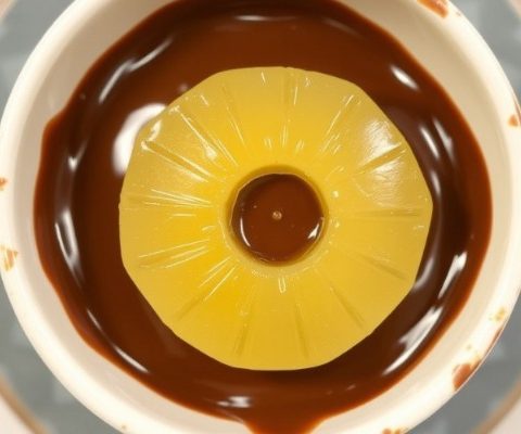Sobremesa de Chocolate com abacaxi no copinho - Imagem gerada por IA no PicsArt